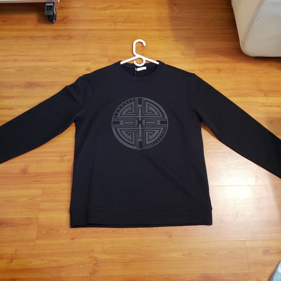 Rare Versace Collection Greek Logo Black Sweater - Picture 2 of 6